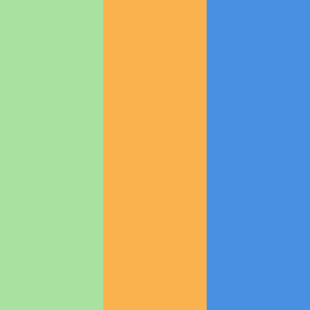 Download shades of green, orange, and blue color palette PNG image (square)