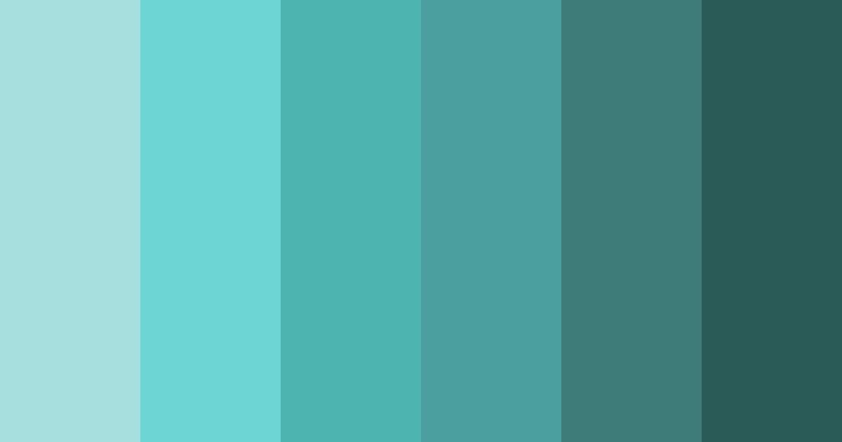 Download shades of teal color palette PNG image (landscape)