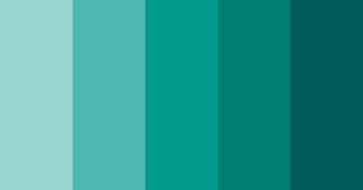 Download teal shades color palette PNG image (landscape)