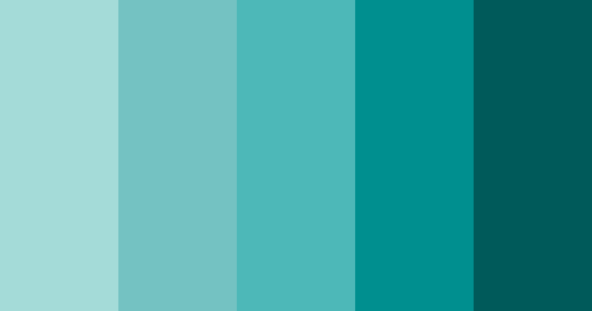 Download teal serenity color palette PNG image (landscape)