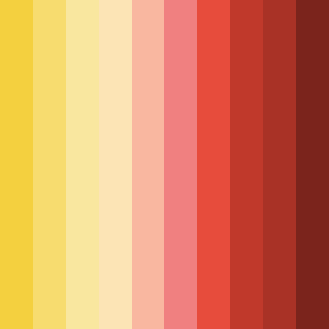 Download yellow and red vibrance color palette PNG image (square)