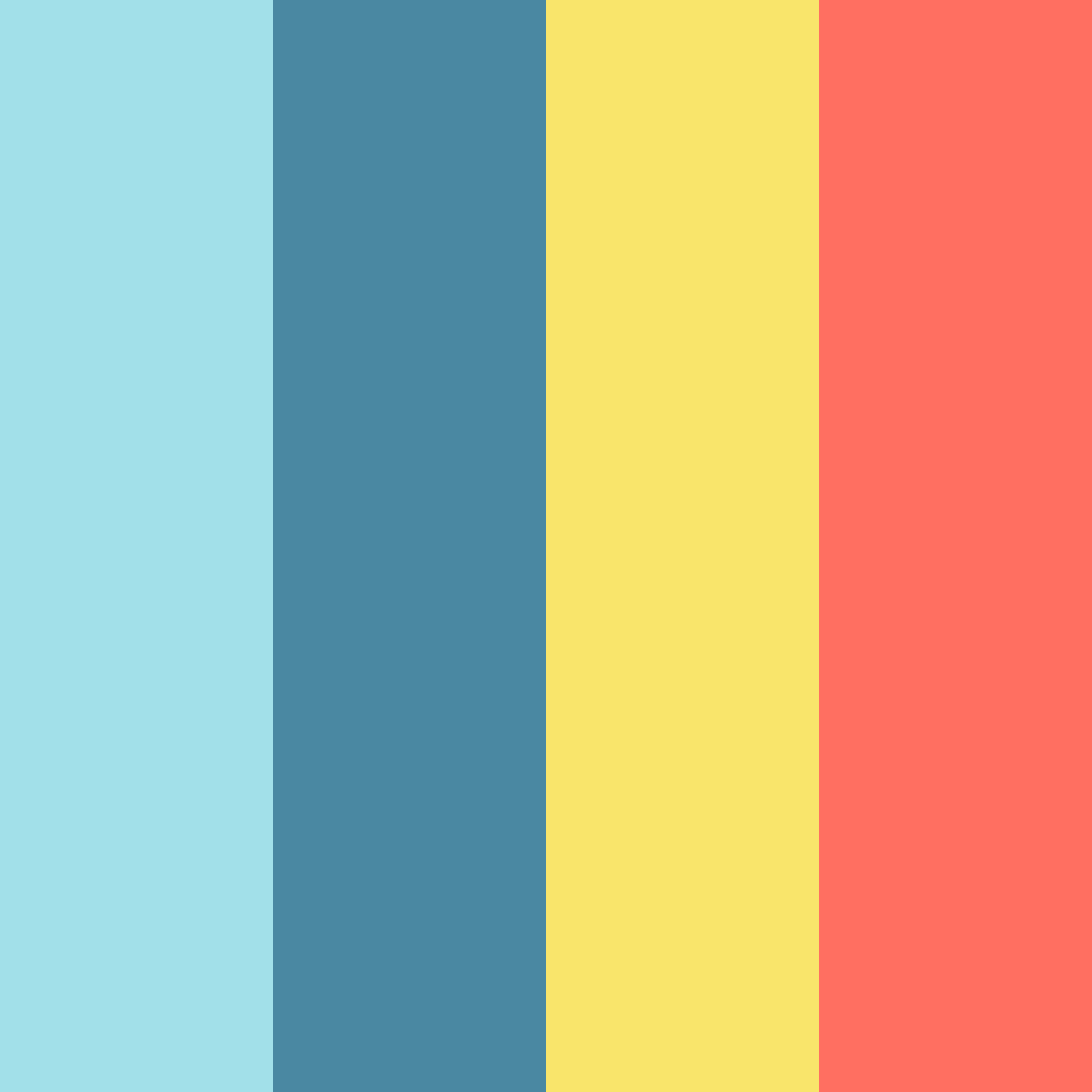 Download aqua coral sunrise color palette PNG image (square)