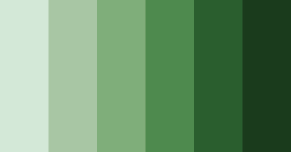 Download shades of forest green color palette PNG image (landscape)
