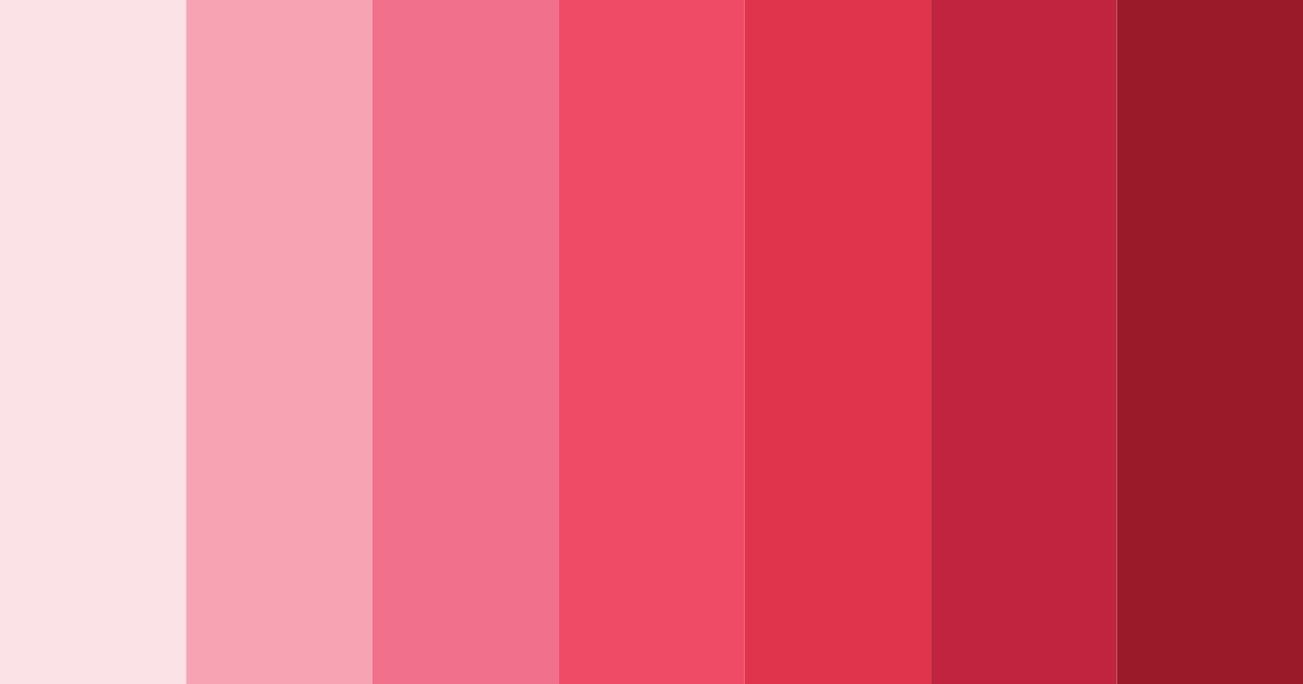 Download blushing scarlet symphony color palette PNG image (landscape)