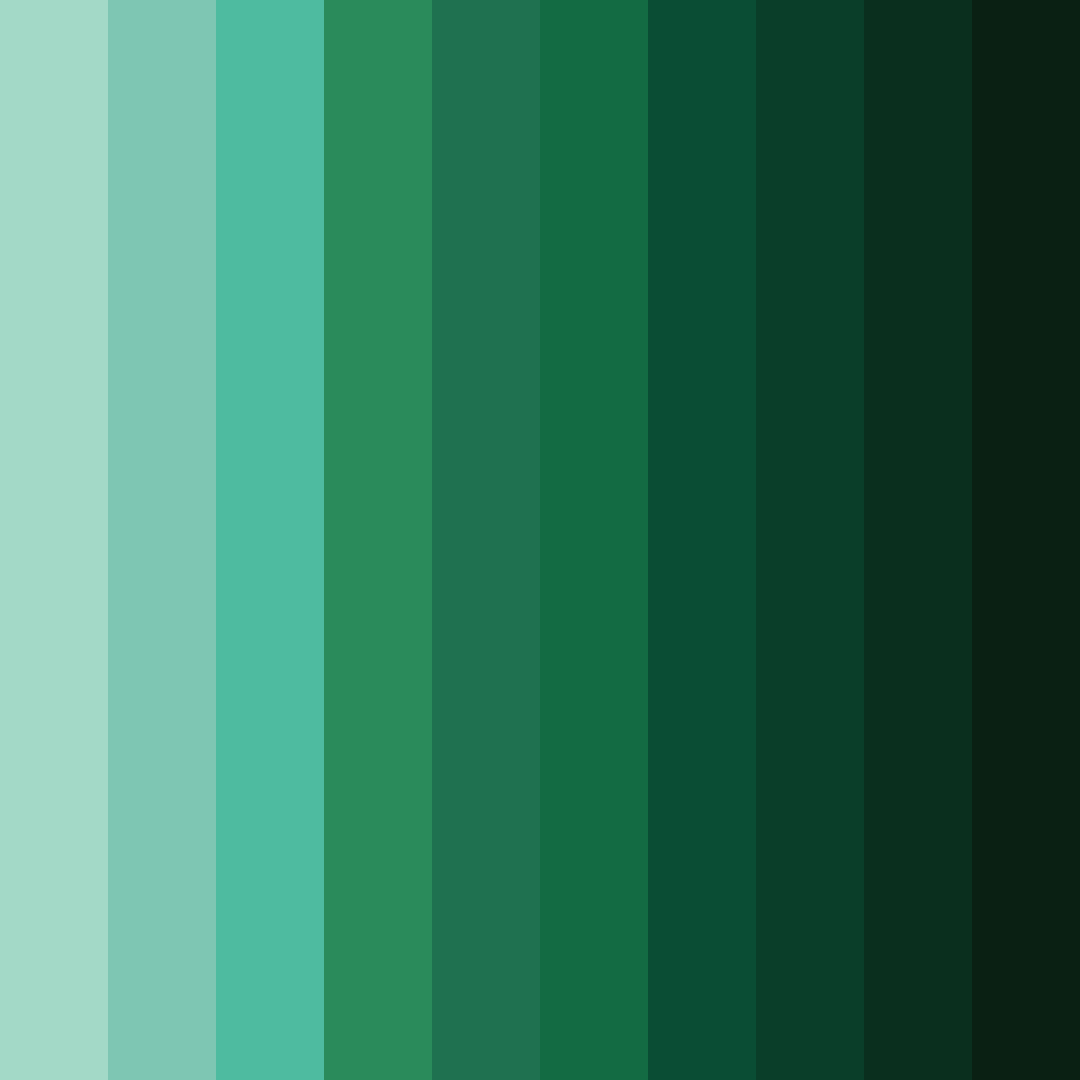 Download shades of green color palette PNG image (square)