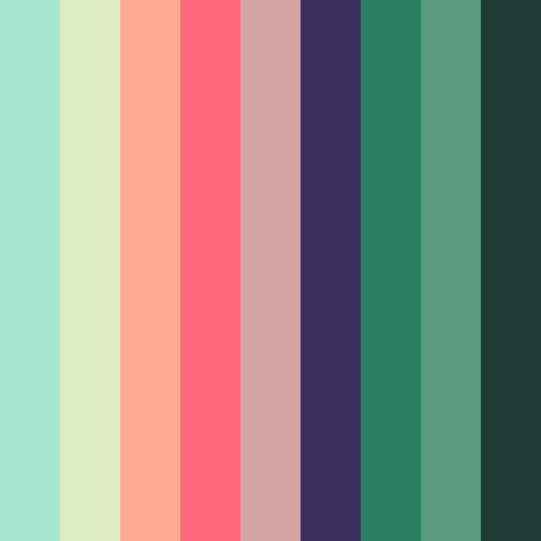 Download verdant reverie color palette PNG image (square)