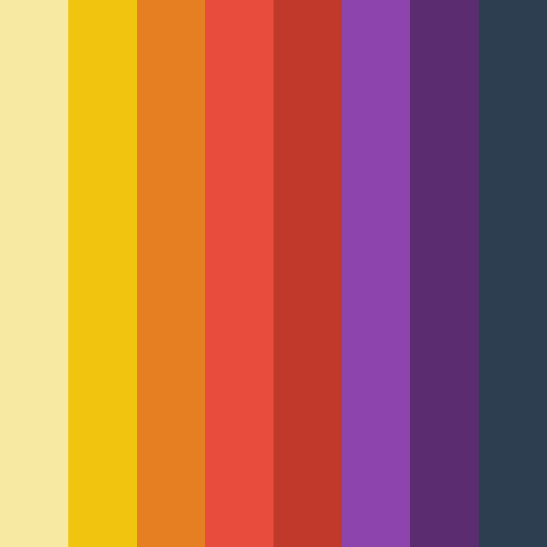 Download sunset symphony color palette PNG image (square)