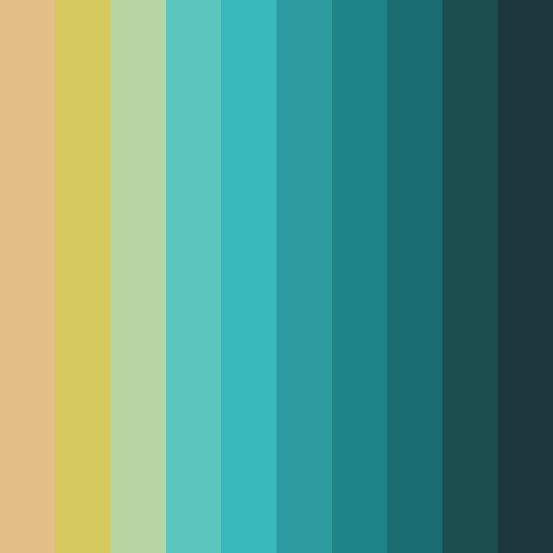 Download teal beach color palette PNG image (square)