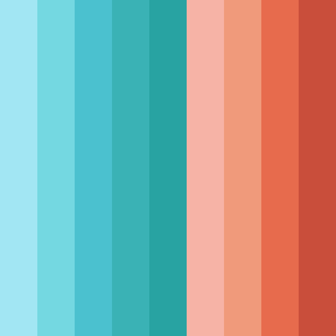 Download tropical sunrise color palette PNG image (square)