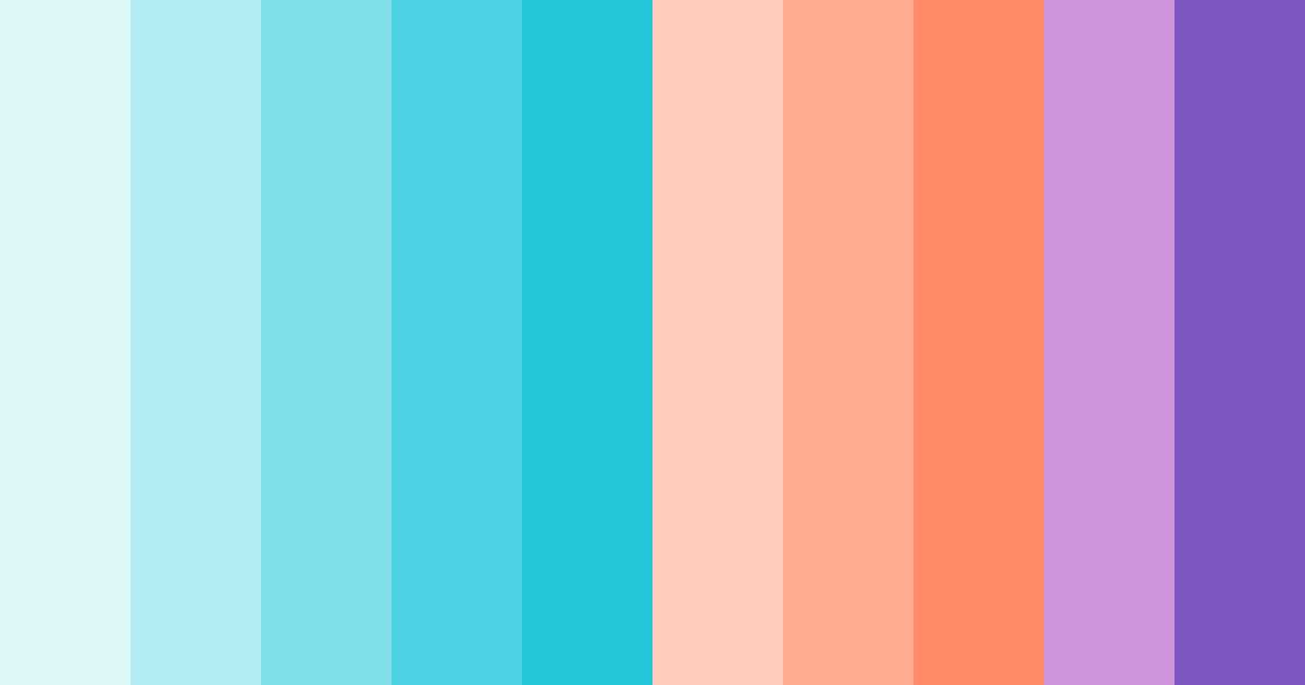Download teal coral dream color palette PNG image (landscape)