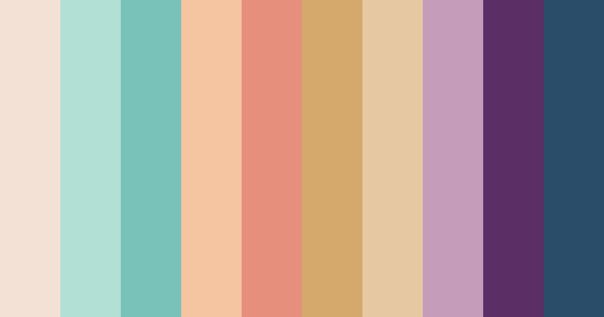 Download teal coral dreams color palette PNG image (landscape)