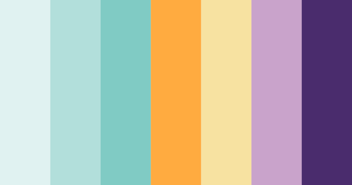 Download teal coral dream color palette PNG image (landscape)