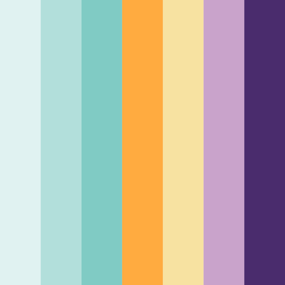 Download teal coral dream color palette PNG image (square)