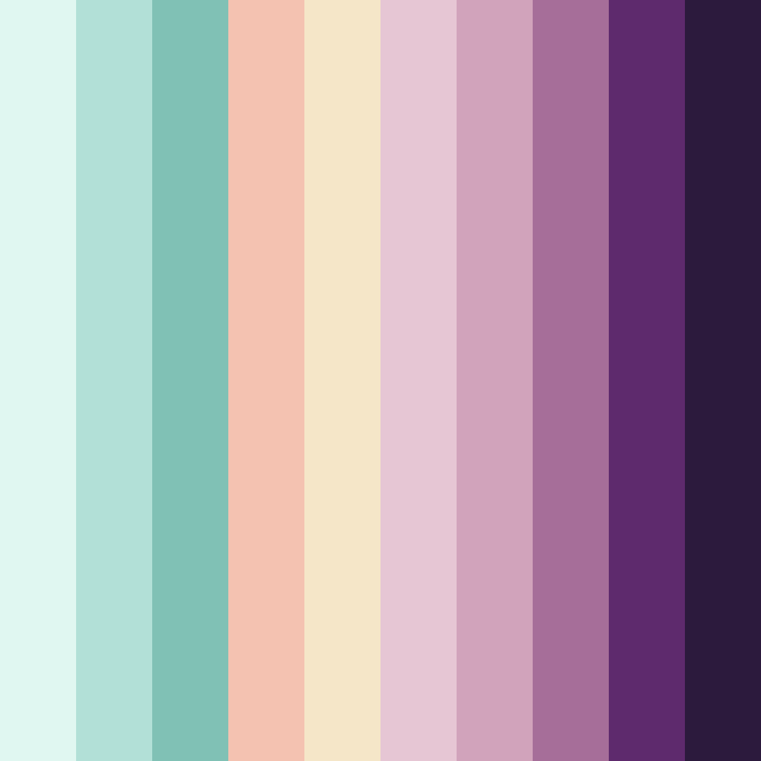 Download whimsical twilight garden color palette PNG image (square)