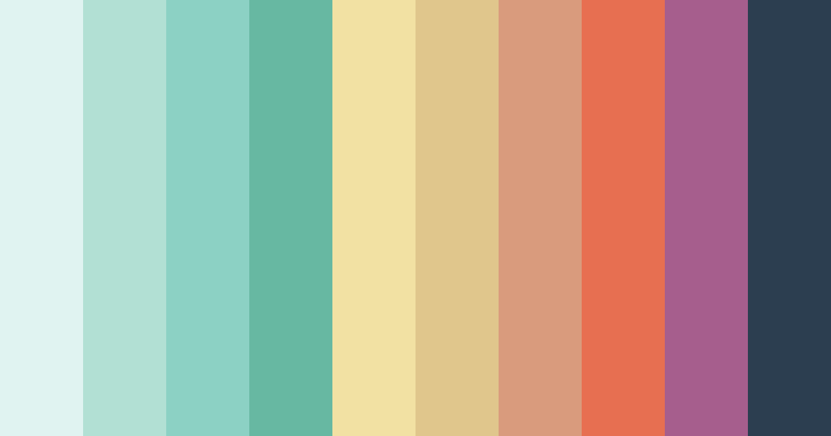 Download teal coral dream color palette PNG image (landscape)