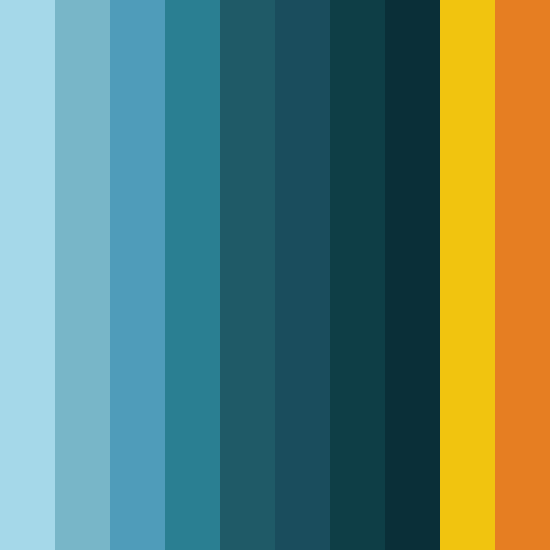 Download teal and gold elegance color palette PNG image (square)