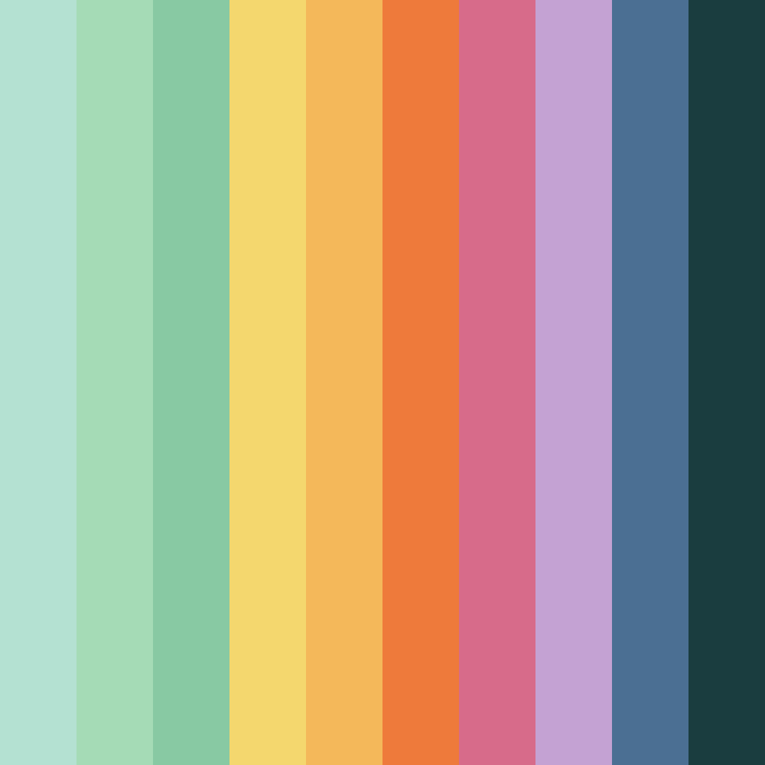 Download teal and gold harmony color palette PNG image (square)