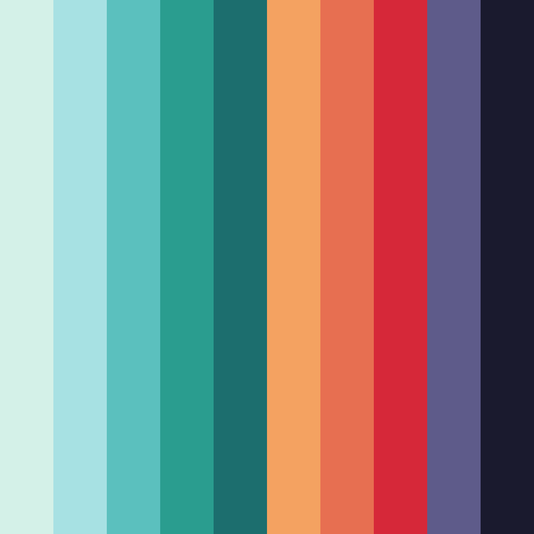 Download tropical twilight color palette PNG image (square)