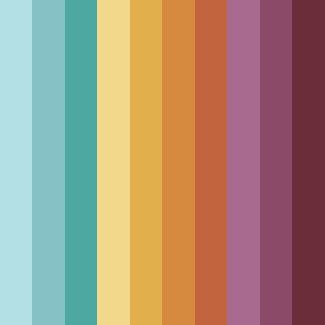Download tropical sunset serenade color palette PNG image (square)