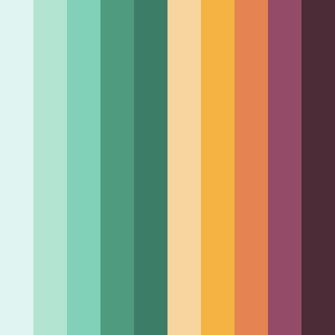 Download tropical twilight color palette PNG image (square)