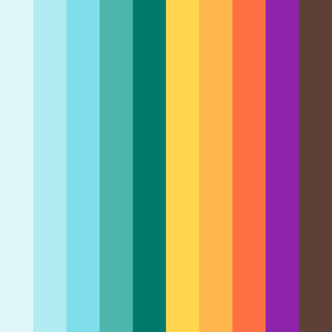 Download teal ocean color palette PNG image (square)