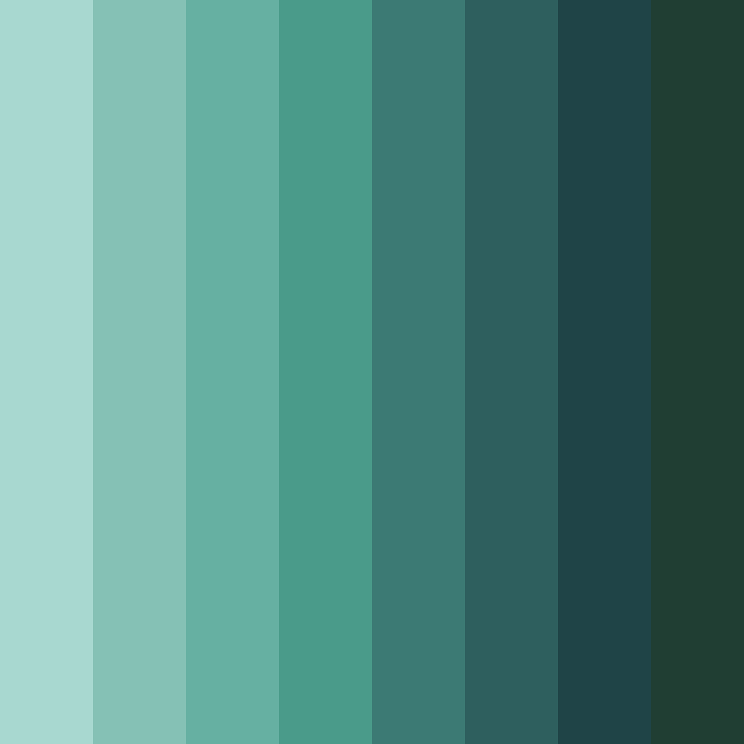 Download emerald depths color palette PNG image (square)