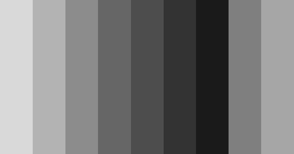 Download shades of grey color palette PNG image (landscape)