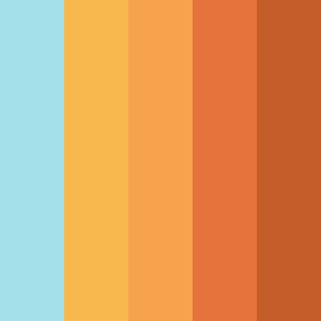 Download turquoise sunset color palette PNG image (square)