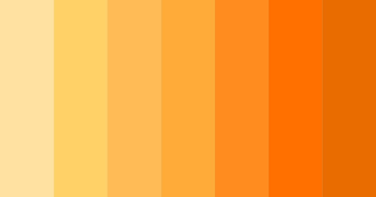 Download shades of orange color palette PNG image (landscape)