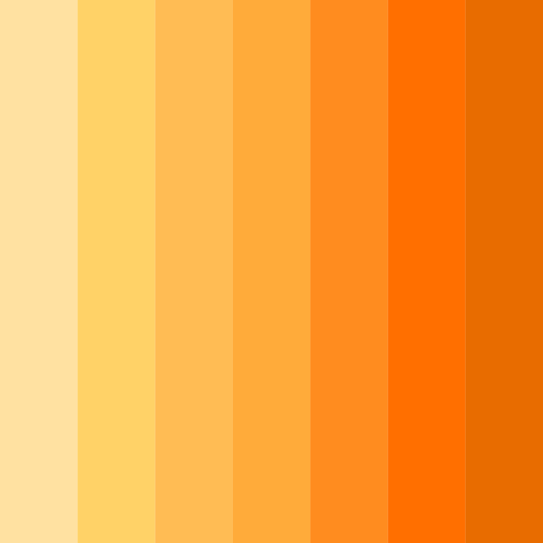 Download shades of orange color palette PNG image (square)