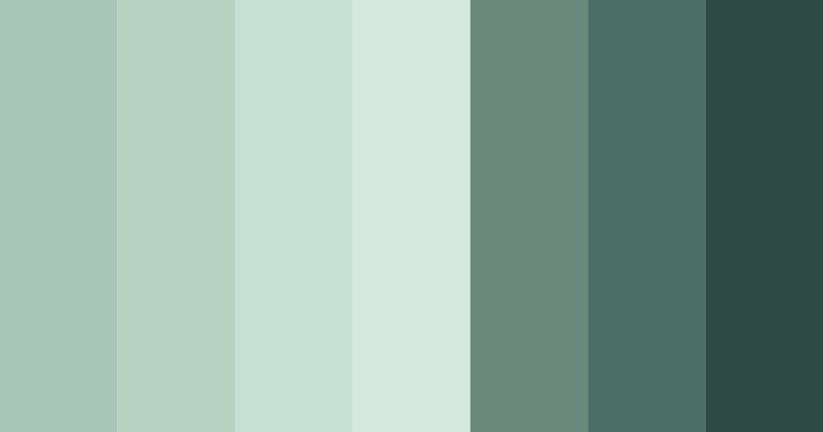 Download shades of green color palette PNG image (landscape)