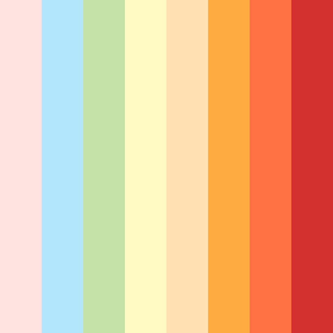 Download tropical sunrise color palette PNG image (square)