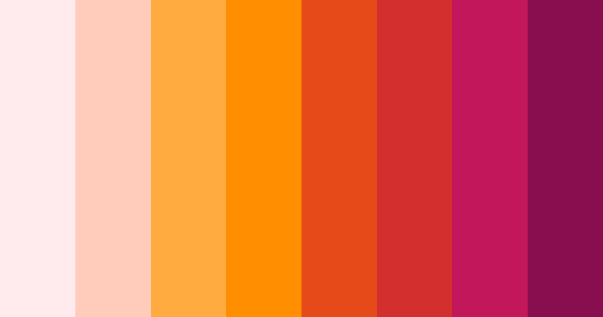 Download fiery blossom color palette PNG image (landscape)