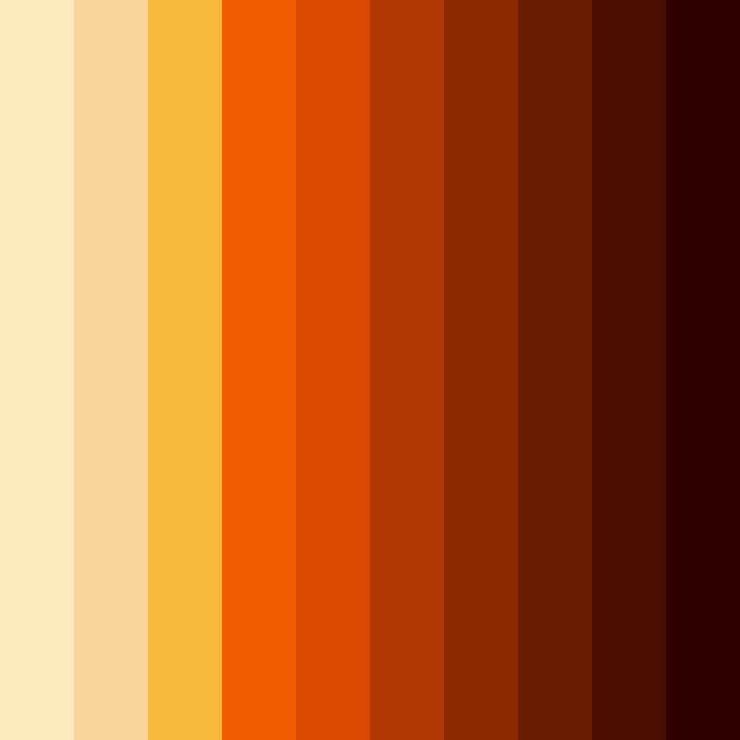 Download shades of orange color palette PNG image (square)