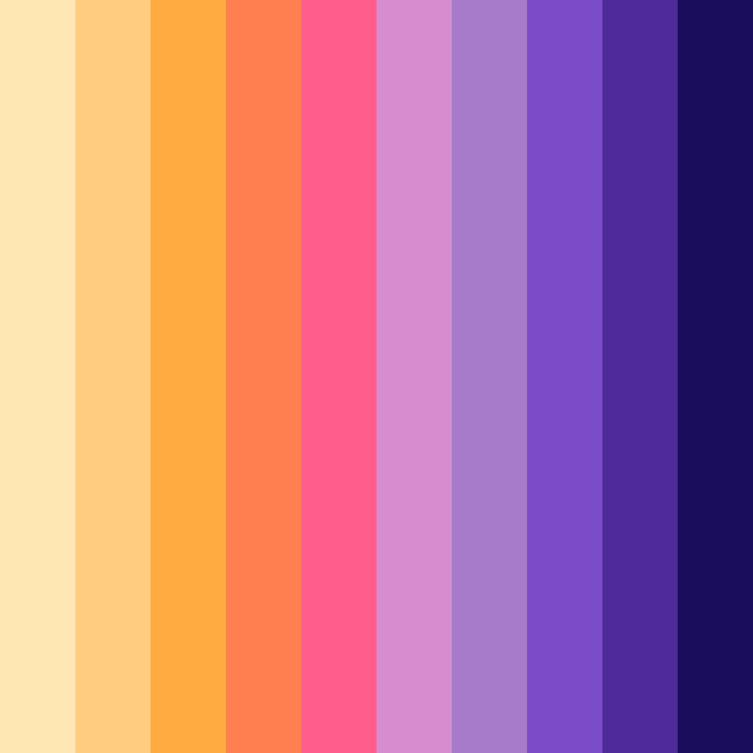 Download colorful sunset color palette PNG image (square)