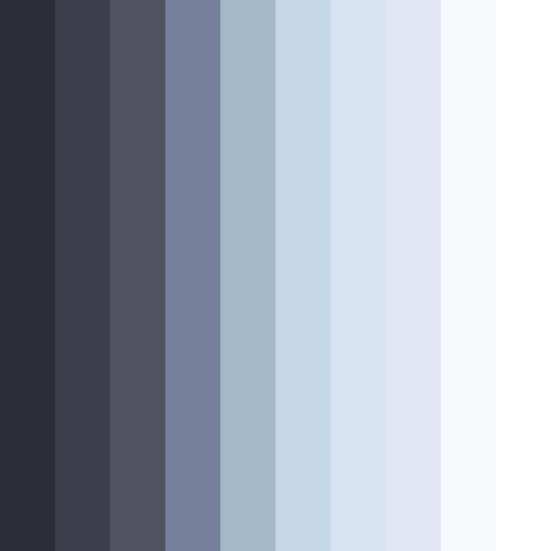 Download shades of blue color palette PNG image (square)