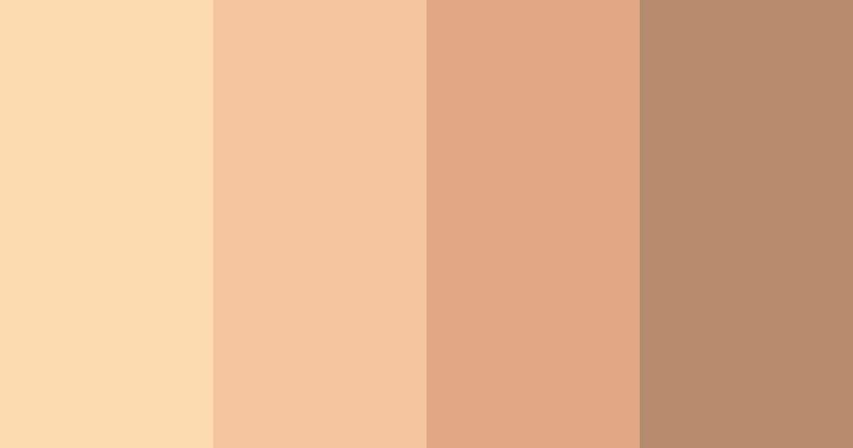Download skin tone shades color palette PNG image (landscape)