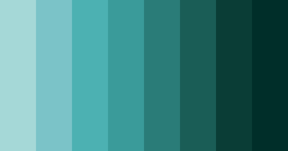 Download shades of light sea green color palette PNG image (landscape)