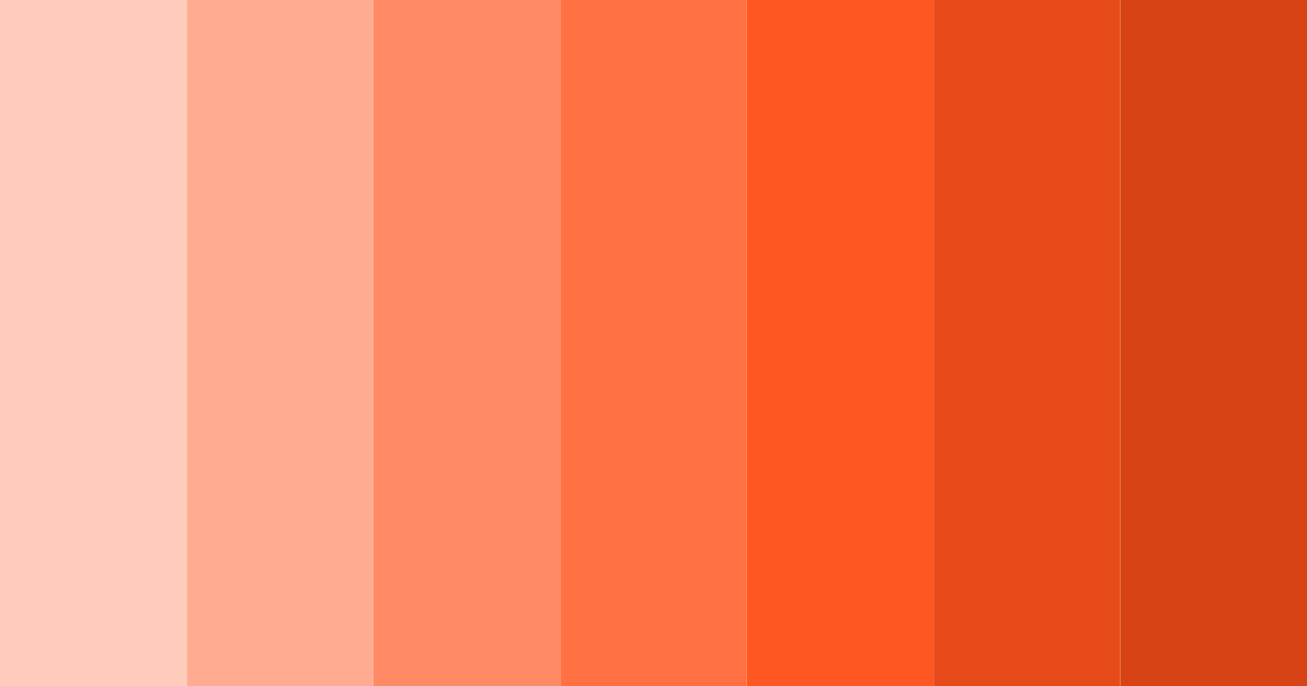 Download bittersweet persimmon color palette PNG image (landscape)