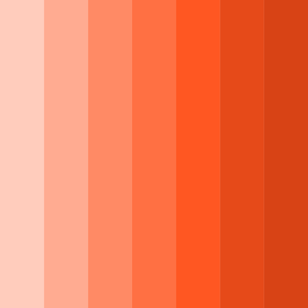 Download bittersweet persimmon color palette PNG image (square)