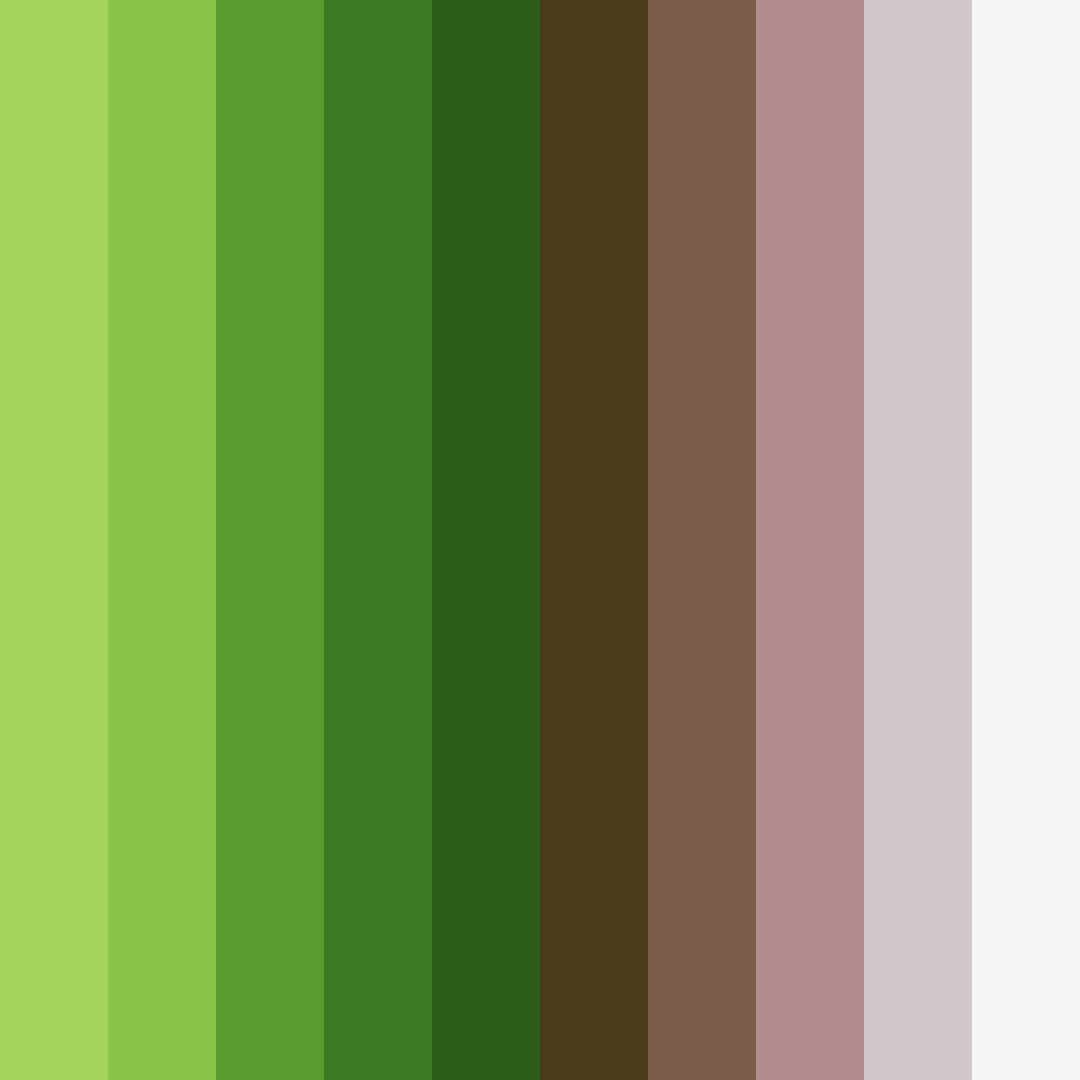 Download shades of green color palette PNG image (square)
