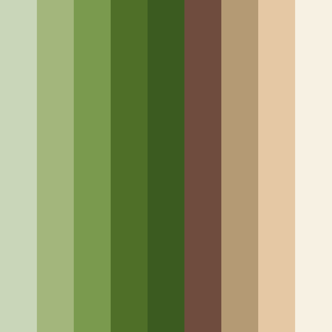 Download shades of forest green color palette PNG image (square)