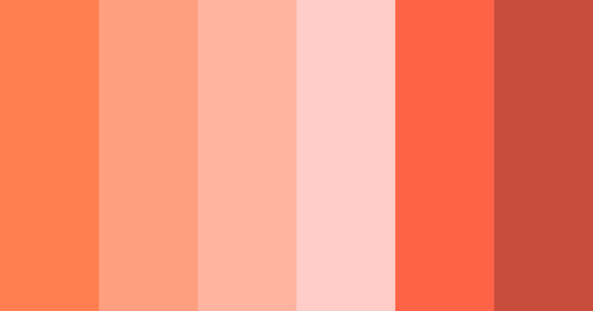 Download coral shades color palette PNG image (landscape)