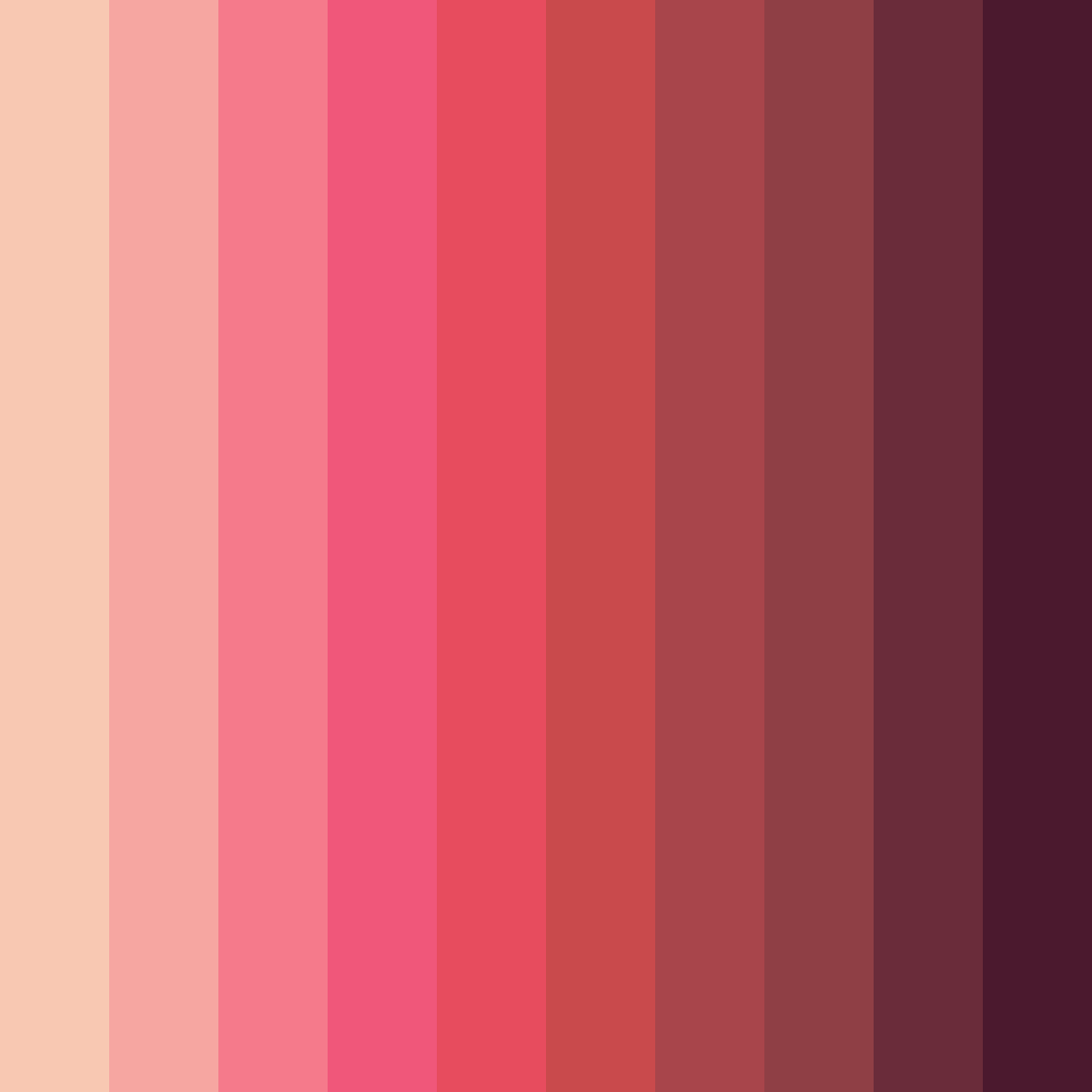 Download romantic red sunset color palette PNG image (square)
