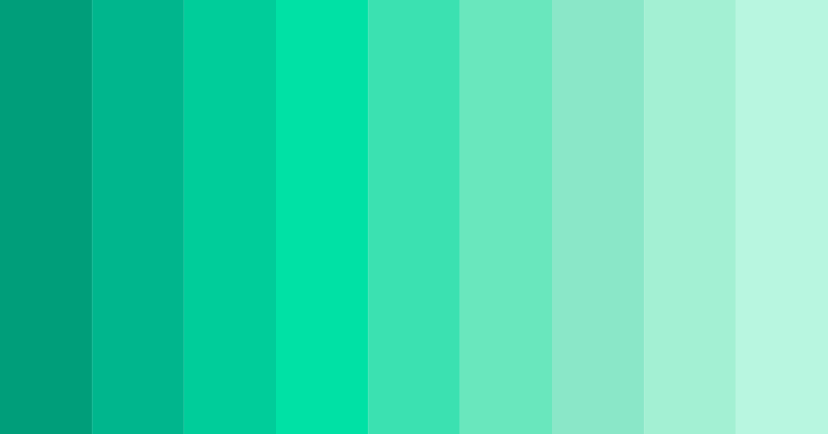 Download shades of teal color palette PNG image (landscape)