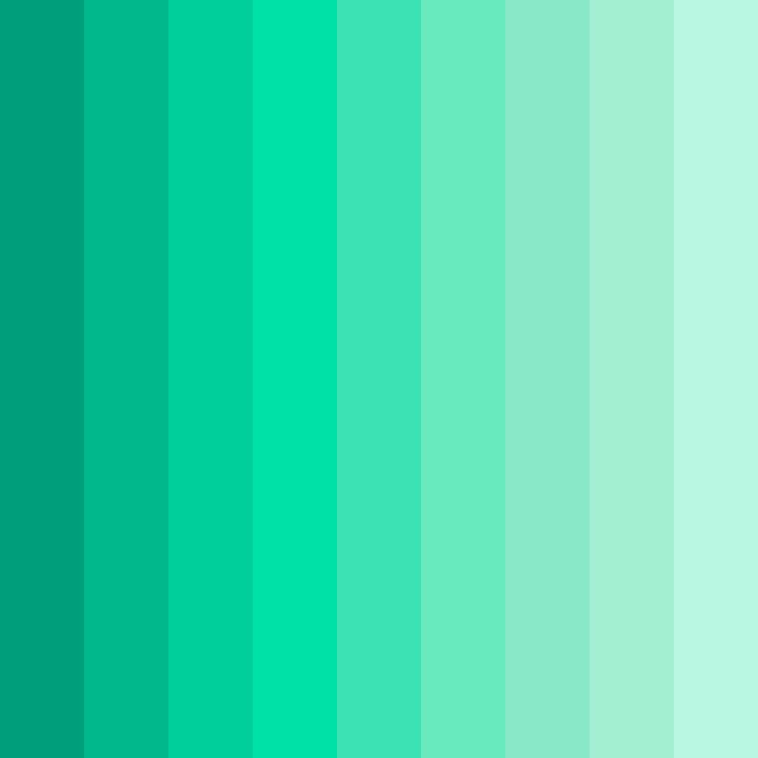 Download shades of teal color palette PNG image (square)