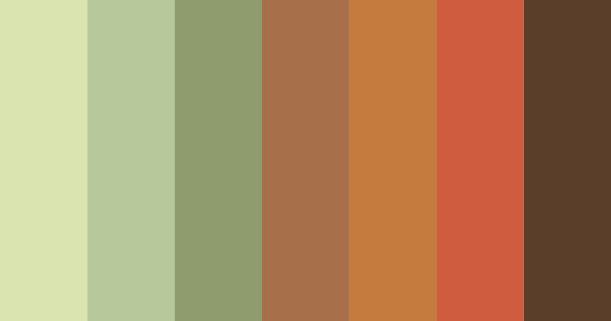 Download shades of green and brown color palette PNG image (landscape)