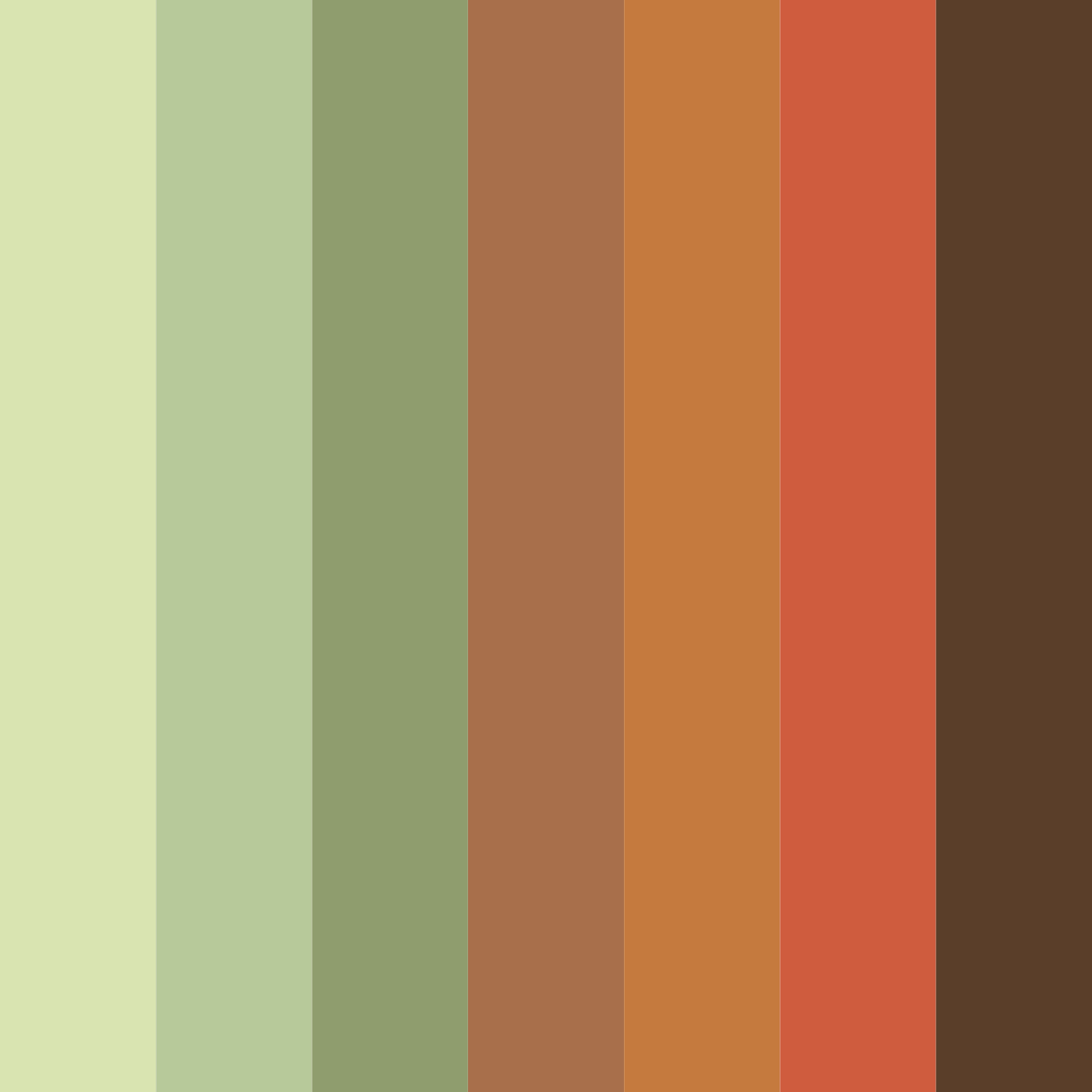Download shades of green and brown color palette PNG image (square)