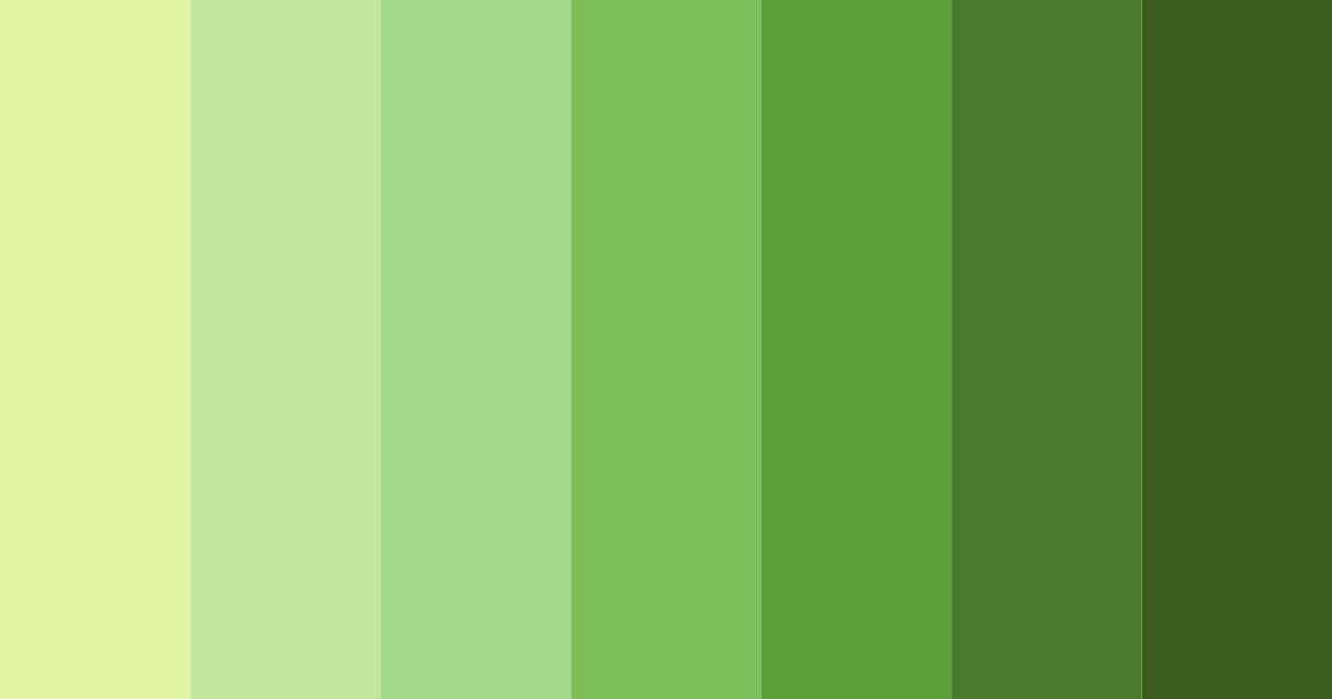 Download shades of yellow green color palette PNG image (landscape)