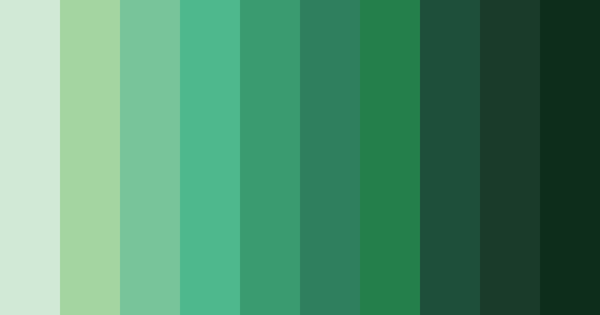 Download green tree color palette PNG image (landscape)